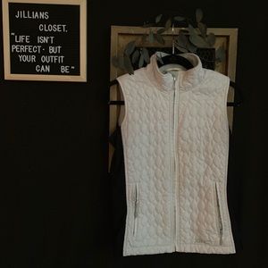 White puffer vest